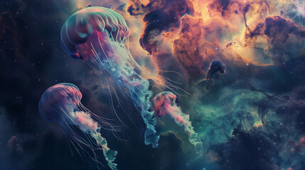 
Cosmic jellyfish (nebula formations resembling marine life