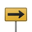 © PNG Lab - Yellow road sign with right arrow direction
