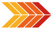 © md arif babu - Abstract graphic design featuring a chevron pattern composed of parallel stripes in a warm gradient of yellow orange and red pointing to the right on a white background
