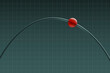 © Westend61 - 3D rendering of a red sphere on a curved graph with a grid background