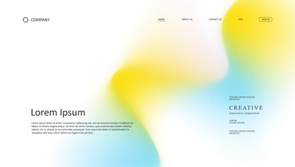Wall Mural - abstract wave futuristic design of landing page. retro gradient mesh website design