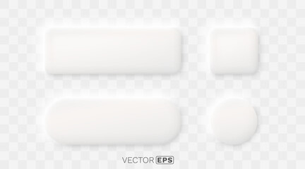 Wall Mural - frame button, white color set, minimal label message. vector illustration