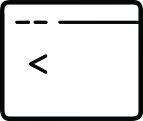 Simple black and white icon representing a command line interface or terminal window