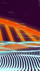 Wall Mural - dna strand and binary coding over abstract digital landscape