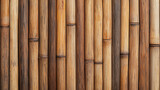 Vertical bamboo poles arranged side by side, showcasing natural brown tones and textures.