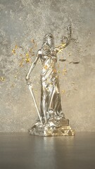 Sticker - 3D illustration - Lady Justice Statue Stardust.
