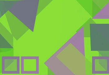 Wall Mural - Abstract green geometric background with overlapping triangles and squares,  wallpaper,  emerald green