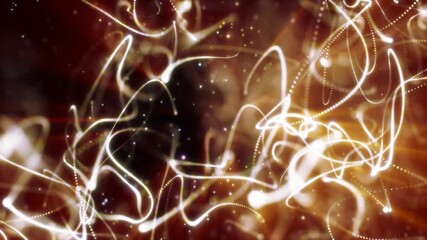 Wall Mural - warm golden and white abstract particle trails twisting in a glowing motion background