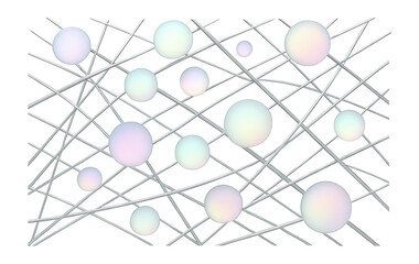 Wall Mural - interwoven network of sharp lines and diffused spots creating a dynamic visual contrast.