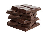 A CloseUp View of a Stack of Dark Chocolate Bars Showing Rich Brown Hues and a Textured Surface isolated on transparent baackground