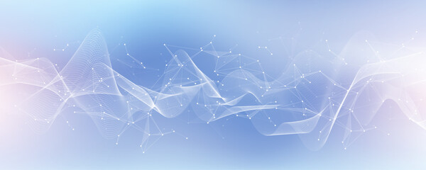 Wall Mural - abstract tech network connection dots. digital technology and big data analysis background. white ba