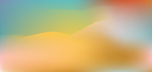 Wall Mural - Vibrant vector orange, yellow and teal green colors mesh gradient background. Colorful red and teal liquid wavy blobs backdrop for ui design, banner, trendy poster