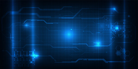 Wall Mural - abstract futuristic digital technology background and digital circuit communications for hi tech adv