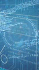 Wall Mural - animation of hud with financial data processing on digital interface with coding