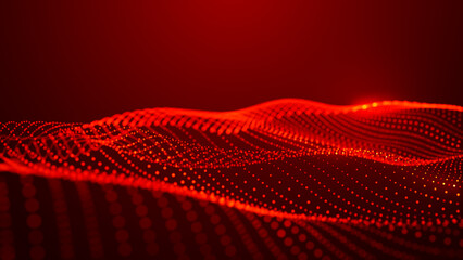 Wall Mural - abstract background with dynamic color wave. futuristic dotted wave of bright particles. colorful ba