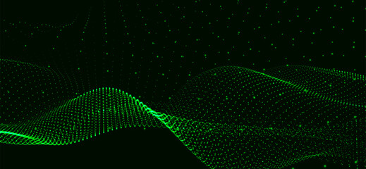 Wall Mural - abstract background with dynamic color wave. futuristic dotted wave of bright particles. colorful ba