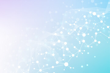 Wall Mural - molecular structure dna, atom, neurons. science concept for your design. connected lines with dots. 