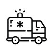 © CreativeStudio - Well crafted linear icon of emergency ambulance vehicle