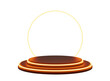 © dipu - Modern illuminated podium with a circular halo accent isolated on transparent background