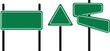 © Hanan - Road signs vector illustration. Vector green plate road signs templates for pointing direction. Isolated on transparent background, Vector Eps 10.
