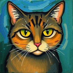 Naklejka na meble Stylized Cat on Swirling Background