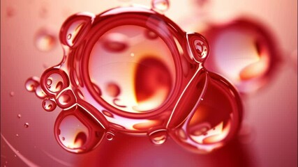 Wall Mural - vibrant oil bubbles against soft blurred background in stunning generative ai artwork