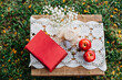 © Austockphoto - Book, apples and decorations on a table
