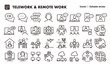 © Satoshi Kikyo - Telework and remote work line icon set. Vector editable stroke icon.