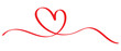 © Quirk Craft Studio - Hand drawn doodle heart continuous one line drawing,  heart clipart, love heart, calligraphic heart shape, ribbon, symbol, text divider, isolated on white background