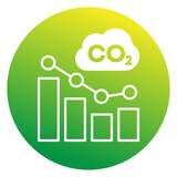 co2 gas, reducing carbon emission icon with a graph co2 gas, reducing carbon emission icon with a graph