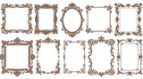 Collection of ten ornate vintage style decorative frames and borders vintage frames
