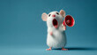 © Zay WIn Htai - A cute mouse excitedly speaks into a large megaphone