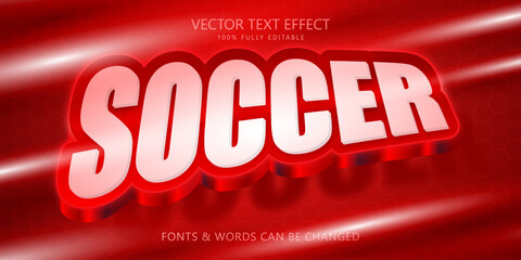 Wall Mural - Soccer editable text effect, Sport futuristic text style