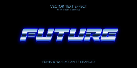 Wall Mural - Futuristic editable text effect, Future techno text style