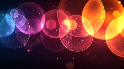 Wall Mural - abstract design with overlapping glowing circles in vibrant colors