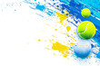 © Noufaldi - Colorful abstract design featuring tennis and ping pong balls against a vibrant splash background