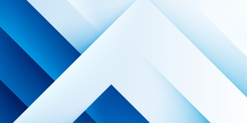 Wall Mural - abstract blue and white geometric layered background with diagonal shadow effect