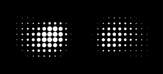Wall Mural - white halftone vector dots curved gradient pattern background. curve dotted spots using halftone cir