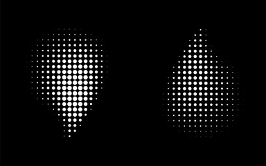 Wall Mural - white halftone vector dots curved gradient pattern background. curve dotted drop using halftone circ