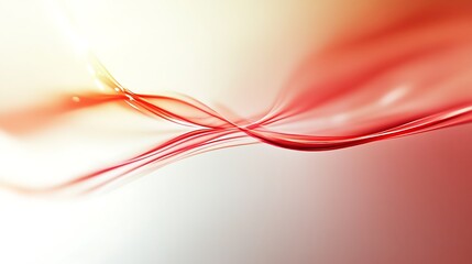 Wall Mural - abstract flowing red and white waves with light and shadow
