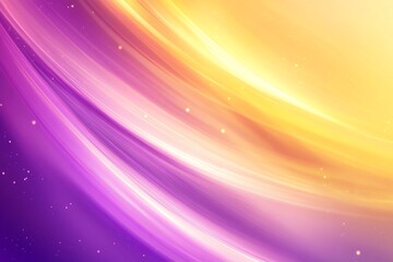 Wall Mural - abstract flowing light streaks in purple and yellow gradient with sparkling particles