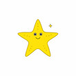 © Cartoon vect - Yellow Starfish with Sparkles and Cute Smile Vector