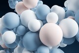 Abstract composition of overlapping spheres in pastel colors.