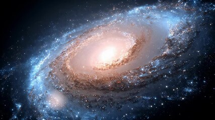 Wall Mural - Breathtaking spiral galaxy shines brightly, surrounded by swirling stars and cosmic dust. The vibrant colors highlight the vastness and beauty of the universe