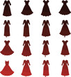 © VectaNoor - Diverse Collection of Ladies' Dresses, Clothing Silhouettes, Female Body Shapes, Digital Fashion Assets.