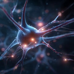 Wall Mural - Abstract digital art of neuron connections forming a brain silhouette in a cosmic background, representing neural networks and consciousness. Futuristic Technology LinkedIn Banner.