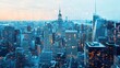 Augmented reality overlay on a cityscape, digital information in real world, Stock photo, professional photography,