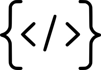 Code Brackets Development Outline Icon