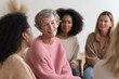 © SolaruS - Diverse women in a support group setting, sharing, and listening. Represents unity, empowerment, conversation, therapy, and community. Ideal for mental health content.