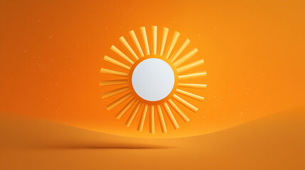 Wall Mural - This artistic sun background features bold lines and a symmetrical structure that looks both timeless and trendy. It floats smoothly in the frame, which is enhanced by the hovering look without any sh
